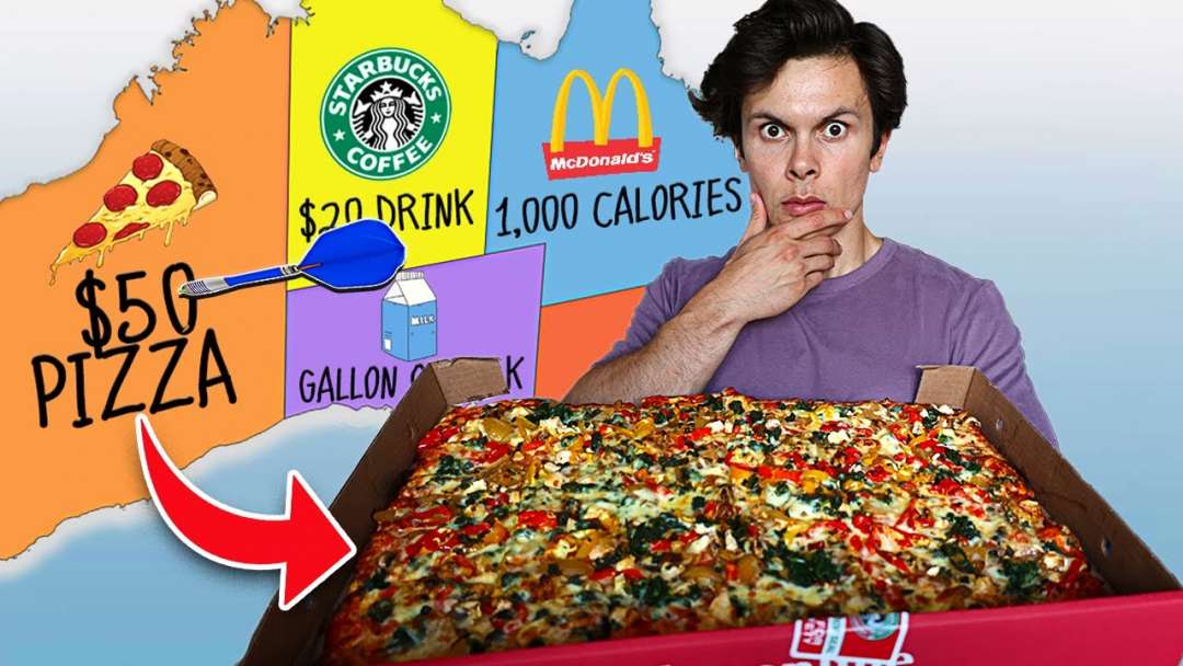 Throwing A Dart At A Map And EATING Wherever It Lands… (Food Challenge)