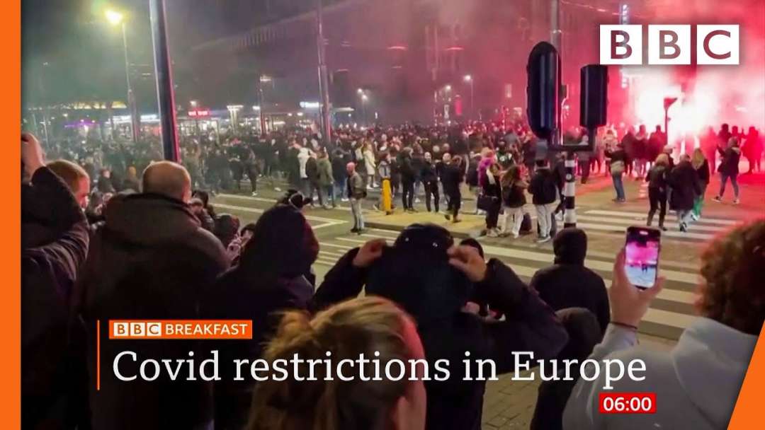 Rotterdam Police Clash With Rioters As Covid Protest Turns Violent @BBC News Live 🔴 BBC