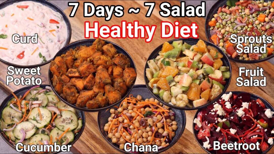 7 Days 7 Healthy Salad Recipes Weight Loss Diet Salad | Vegetarian Salad Recipes For Lunch & Dinner