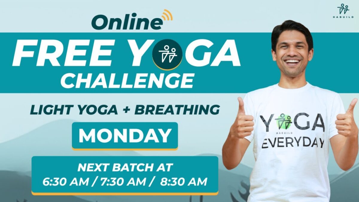 Habuild YOGA Challenge | Light Yoga & Breathing | Saurabh Bothra Yoga | Live M