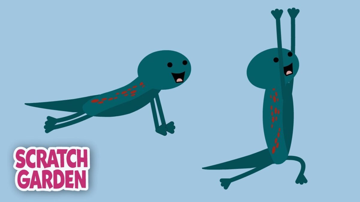 Salamander Yoga – Now With Tiny Flying Alligators! | 5-minute Yoga Break | Scratch Garden