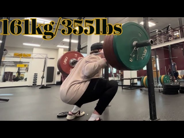 161kg BELTLESS SQUAT PR FOR REPS