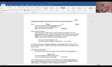 Spring Semester With Mark Schenker: Tennyson’s “Idylls Of The King” Part IV