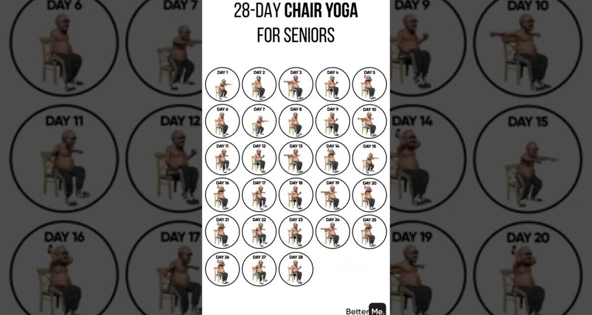 28 Day Chair Yoga For Seniors #shorts #exercise #reducebellyfat #bellyfatloss #yoga