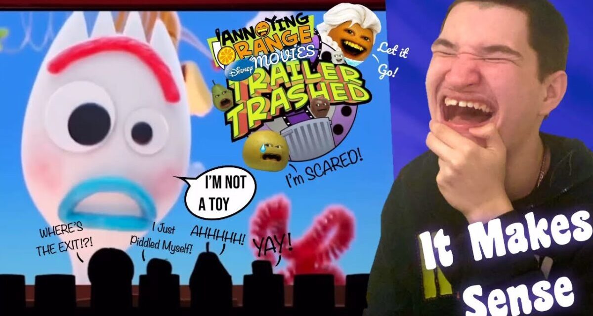 The @AnnoyingOrange Crew Gets TERRIFIED By FORKY!?{Trailer Trashing Disney Movies!}REACTION