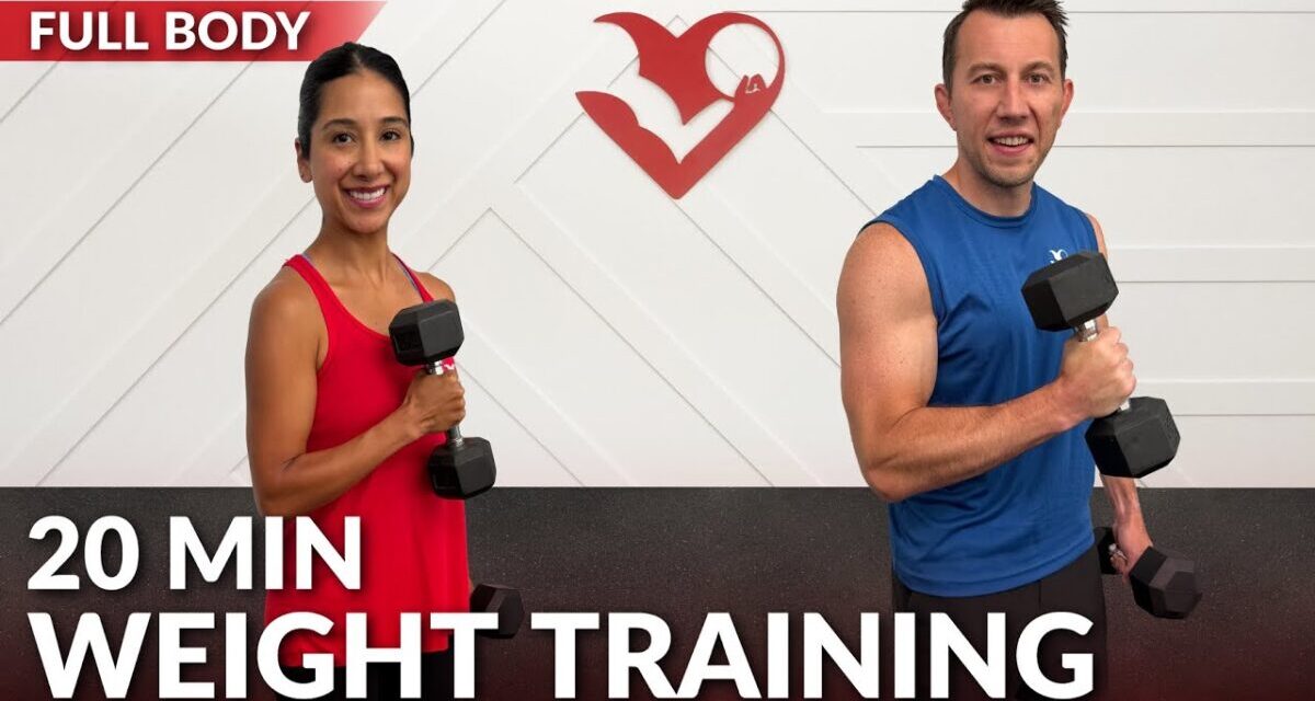 20 Min Weight Training For Weight Loss And Strength Full Body Dumbbell Workout At Home For Women Men