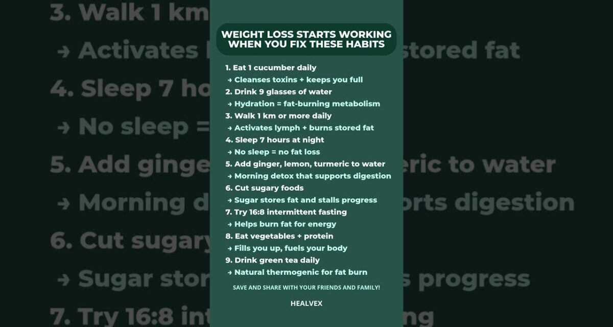 WEIGHT LOSS STARTS WORKING WHEN YOU FIX THESE HABITS