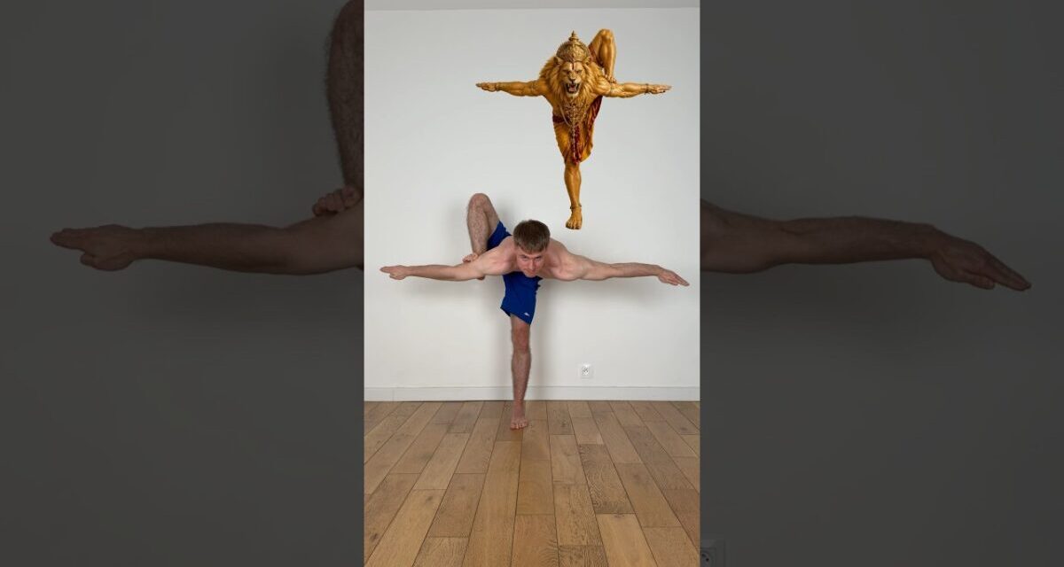 Casual Lift Into Mahavatar Narasimha Pose 🦁 #yoga #flexibility #challenge #mobility #stretching